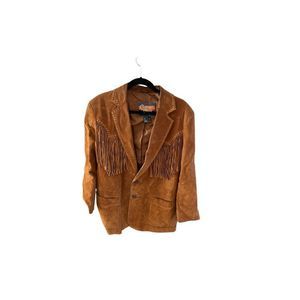 Men's Suede Fringe Jacket - Brown